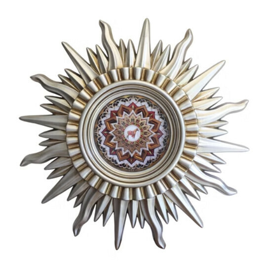 Popular entrance mirror wall hanging sofa wall mirror (antique silver + crystal porcelain (size: 71*71cm)