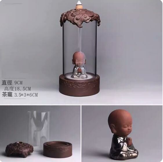 爆款禪意香熏爐創意擺件(靜思小和尚)