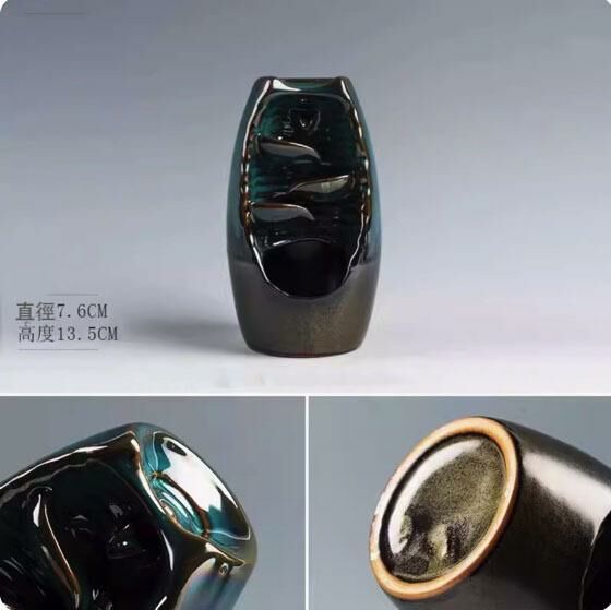 熱推禪意香熏爐創意擺件(小號窯變藍倒流香)
