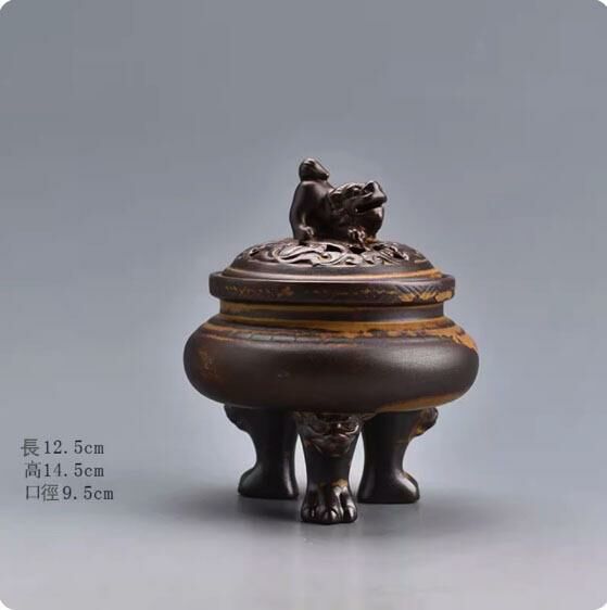 熱推禪意香熏爐創意擺件(三腳臥獅香爐)