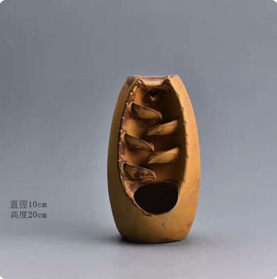 熱推禪意香熏爐創意擺件(棕沙黃倒流香)