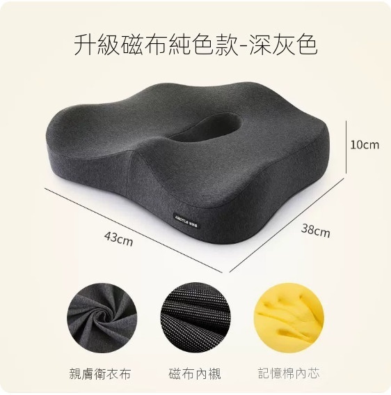 Hotly recommended office sedentary memory foam cushion ([Upgraded Magnetic Cloth Style] - Dark Gray)