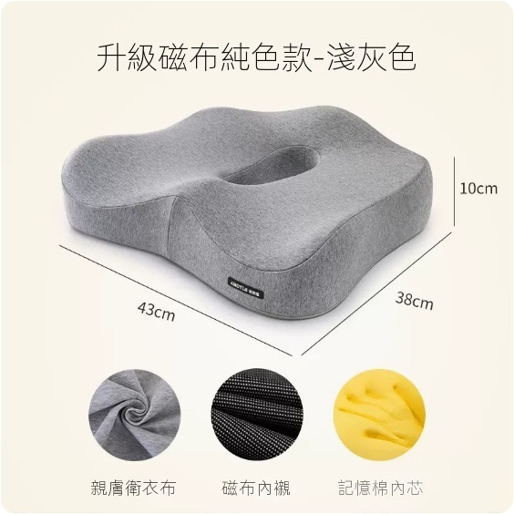Hotly recommended office sedentary memory foam cushion ([Upgraded Magnetic Fabric Style] - Light Gray)