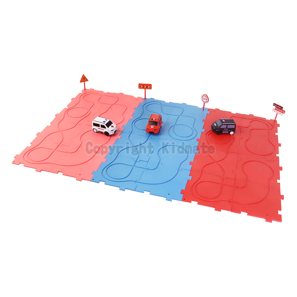 《 KIDMATE 》  3合1救援車拼圖軌道組