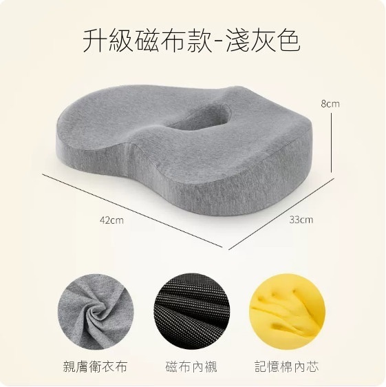 Hot-recommended memory foam seat cushion (upgraded magnetic cloth model-light gray)