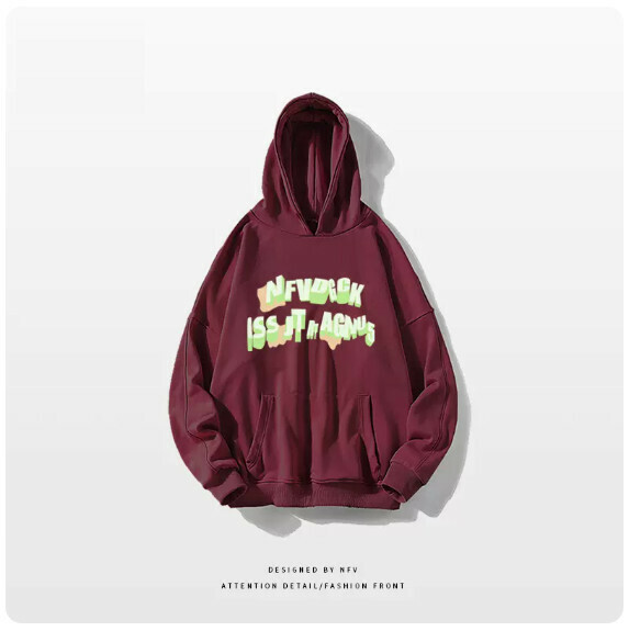 爆款連帽衛衣【M-3XL】【酒紅色-薄款】(下單後聯絡客服確認發貨尺碼) 