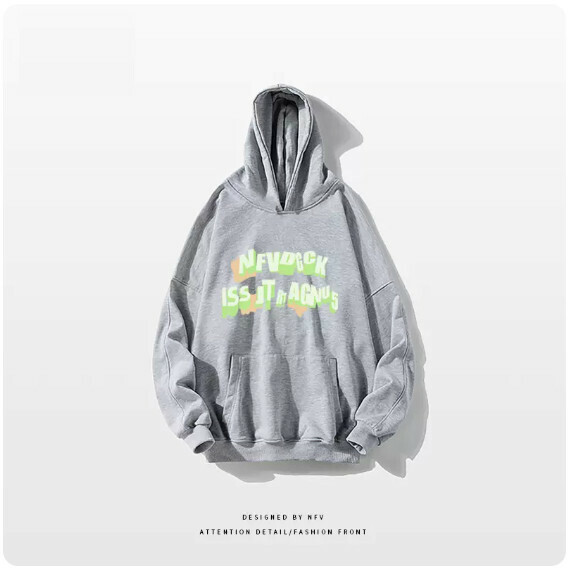 爆款連帽衛衣【M-3XL】【淺灰色-薄款】(下單後聯絡客服確認發貨尺碼) 