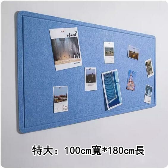 New (100*180CM) Nordic style display cork board self-adhesive bulletin board felt board wall sticker (sky blue extra large)