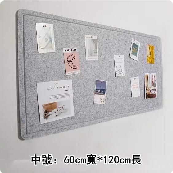 New (60*120CM) Nordic style display cork board self-adhesive bulletin board felt board wall sticker (white gray medium)