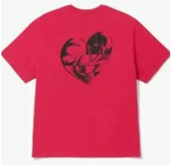 [S] NERDY HEART MOSAIC S/S T-SHIRT,HOT PINK, PNEF23ST062804 (SN447)