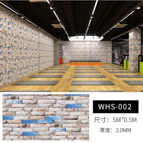 Hot selling (50CM*5m) cultural brick wallpaper, waterproof and moisture-proof, self-adhesive 3D three-dimensional wall sticker (2mm Mediterranean blue brick)