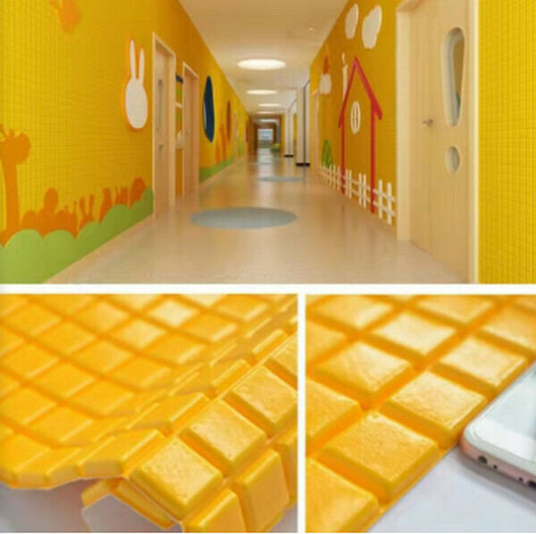 Hot selling 3D waterproof and moisture-proof mosaic self-adhesive wallpaper wall sticker [mosaic bright yellow] [70cm*70cm*8mm]