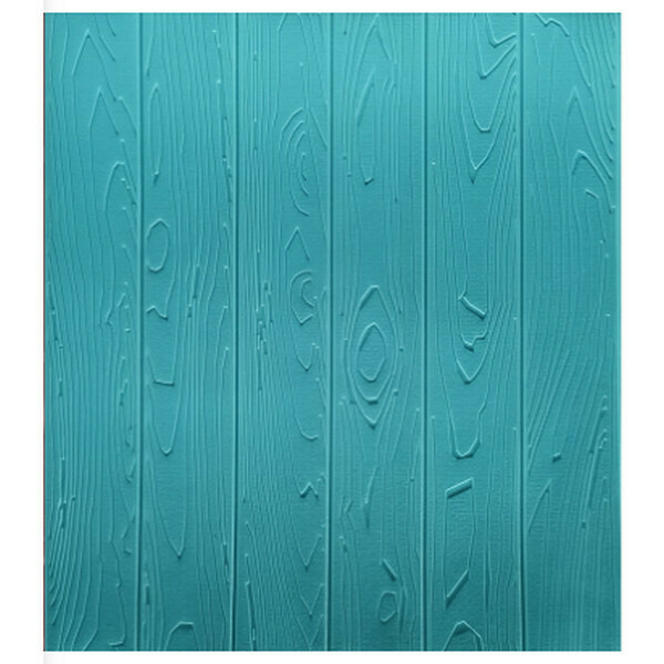 Hot selling waterproof and moisture-proof self-adhesive 3D embossed wood wall sticker wallpaper [embossed wood grain-light blue] [60cm*70cm*8mm]