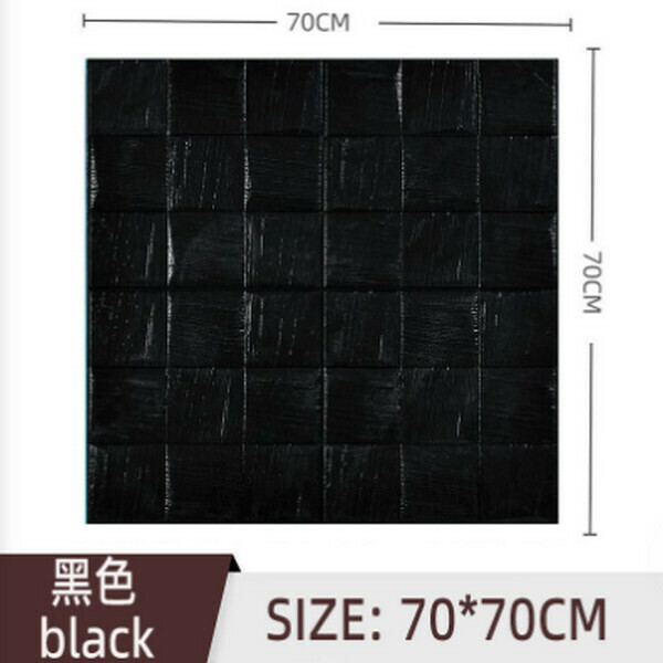 Hot selling 3D three-dimensional waterproof and moisture-proof wall sticker self-adhesive wallpaper [36 twill black] [70cm*70cm*7mm]