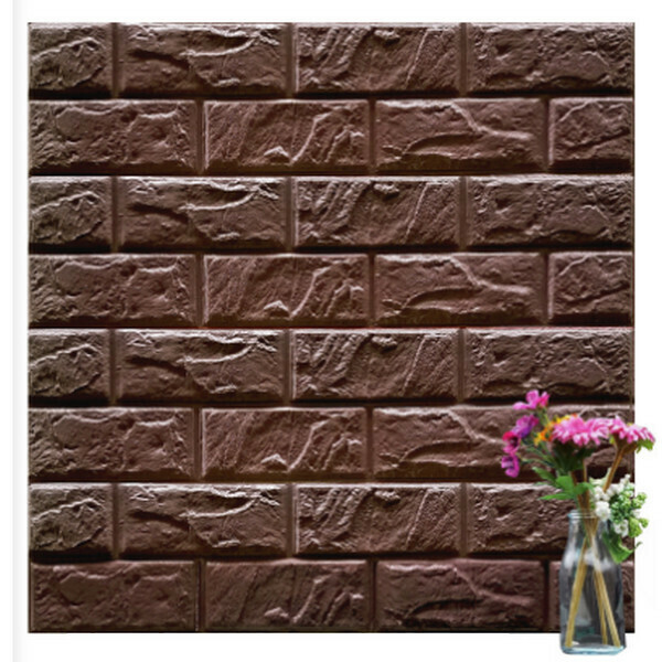 Hot selling waterproof and moisture-proof scrubbable 3D self-adhesive soundproof foam wallpaper sticker [brick pattern-brown] [30*30cm*8.5mm]