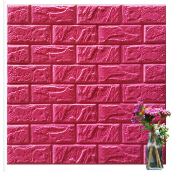 Hot selling waterproof and moisture-proof scrubbable 3D self-adhesive soundproof foam wallpaper sticker [brick pattern-rose red] [30*30cm*8.5mm]
