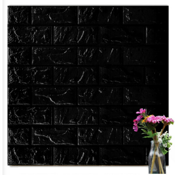Hot selling waterproof and moisture-proof scrubbable 3D self-adhesive soundproof foam wallpaper sticker [brick pattern-black] [30*30cm*8.5mm]