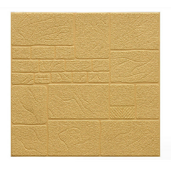 熱賣3D立體強膠防水防油自粘墻貼【文化石米黃】【70*70cm*5mm】