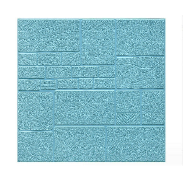 熱賣3D立體強膠防水防油自粘墻貼【文化石淺藍】【70*70cm*5mm】