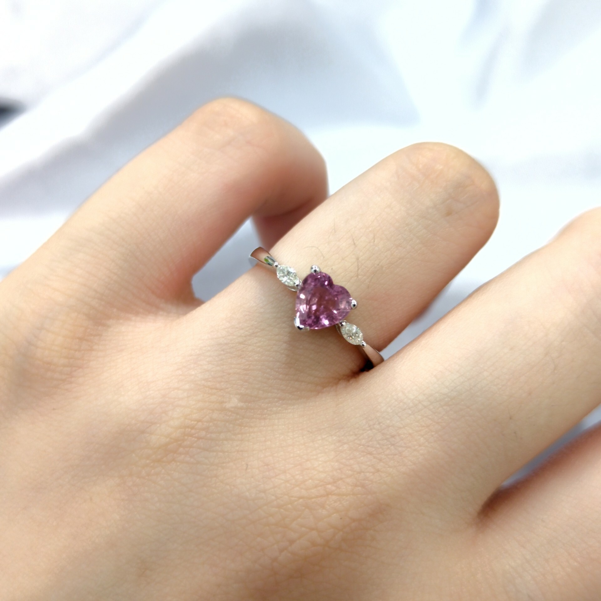 18K White Gold 0.75ct Sapphire and Diamond Ring