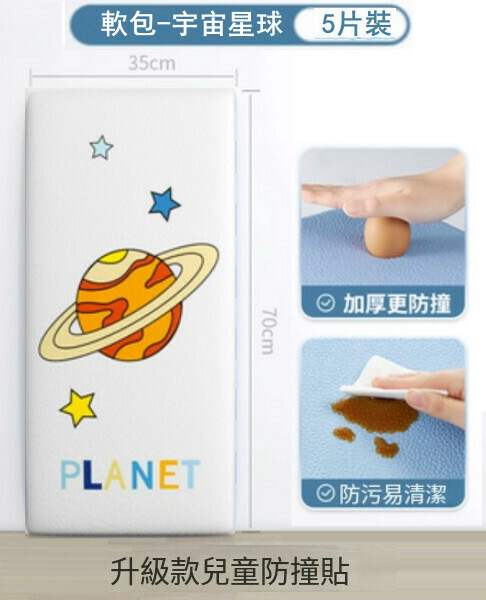 Hot style (pack of 5 pieces 70*35CM) anti-collision cartoon sticker bag baby anti-collision bump wall mat wall sticker (universe planet)