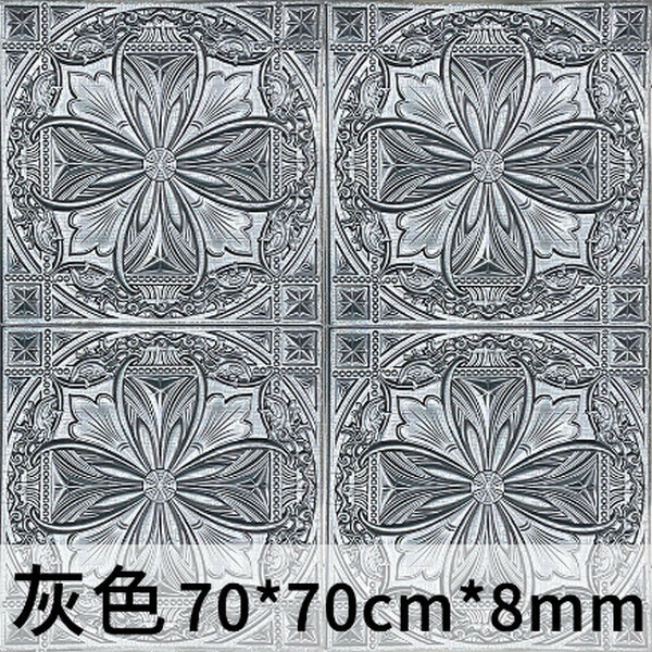 爆款防水防撞3D自粘睡蓮花立體墻貼墻紙【灰色】【70*70cm*8mm】