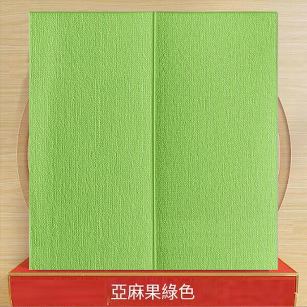 爆款防水防潮防撞軟包泡沫墻面裝飾貼紙壁紙【亞麻方塊果綠】【70*70cm*5mm】
