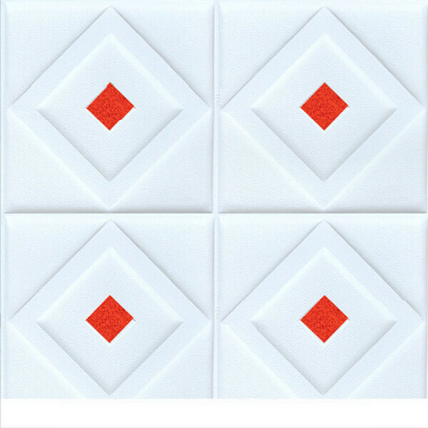 Popular waterproof and anti-collision self-adhesive 3D soft-packed foam wall stickers [oblique lettering in white and red sequins] [30*30cm*8mm]