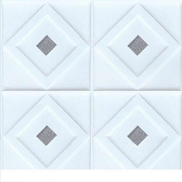 Popular waterproof and anti-collision self-adhesive 3D three-dimensional soft-packed foam wall stickers [oblique back lettering in white and gray sequins] [30*30cm*8mm]