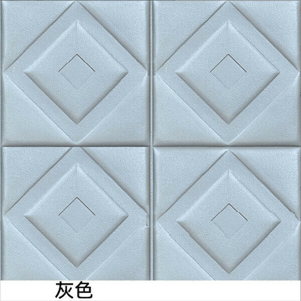 Popular waterproof and anti-collision self-adhesive 3D soft-packed foam wall sticker wallpaper [gray oblique lettering] [30*30cm*8mm]