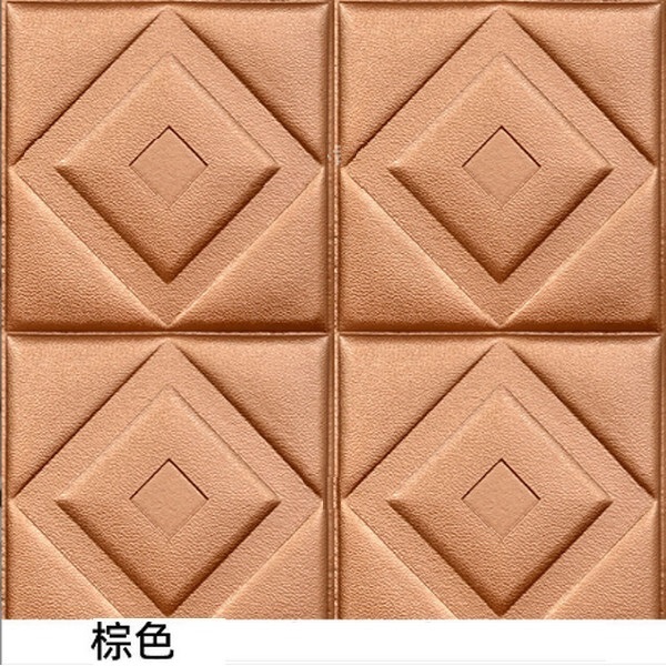 Popular waterproof and anti-collision self-adhesive 3D soft-packed foam wall sticker wallpaper [brown oblique lettering] [30*30cm*8mm]