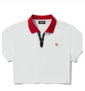 [S] NERDY NERDY X MONTANA W'S PIQUE POLO CROPPED S/S T-SHIRT,WHITE, PNEU23KT3300 [FINAL SALE] (SN448)