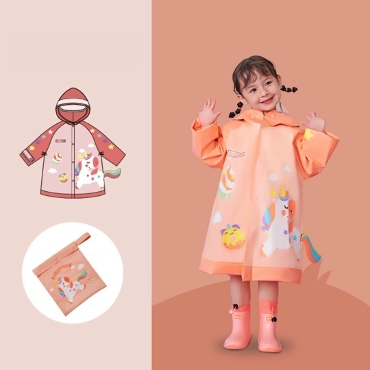 Hot recommended children's waterproof poncho (unicorn, size S-XL) [please contact customer service to confirm the delivery size after placing the order]