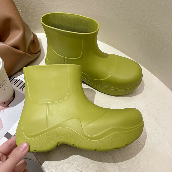 Hot recommended short-tube thick-soled Martin rain boots (green [36_41 size] (contact customer service after placing the order to confirm the delivery size)