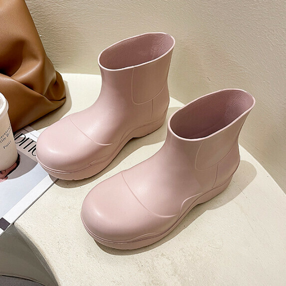 Hot recommended short-tube thick-soled Martin rain boots (pink [size 36_41] (contact customer service after placing the order to confirm the delivery size)