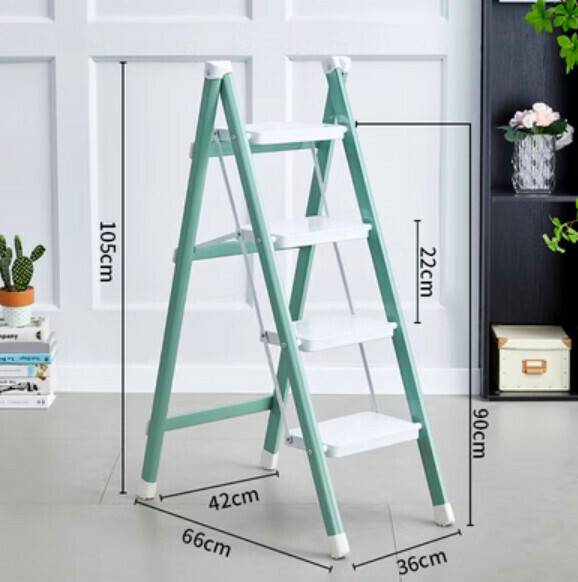 Hotly recommended multi-functional folding ladder (4 steps - Indigo Green)