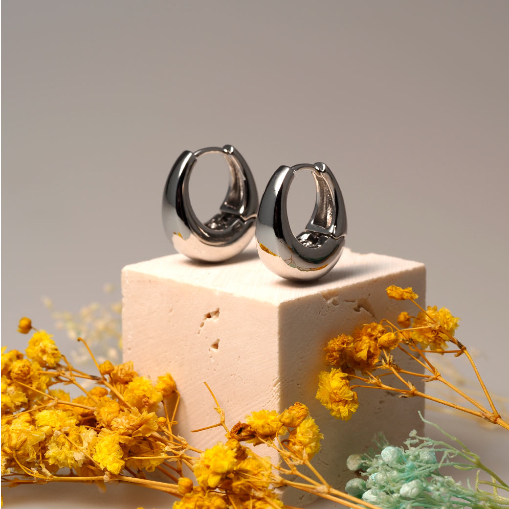 【AOI】忍不住多看一眼-S925純銀8mm環形耳環-金/銀