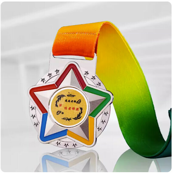 Hotly recommended metal five-pointed star medal customization (silver (contact customer service after placing order to confirm (words and patterns)