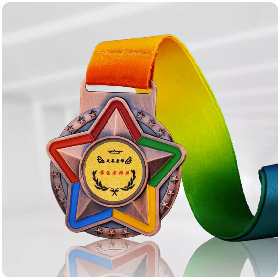 Hotly recommended metal five-pointed star medal customization (copper color (contact customer service after placing order to confirm (words and patterns)