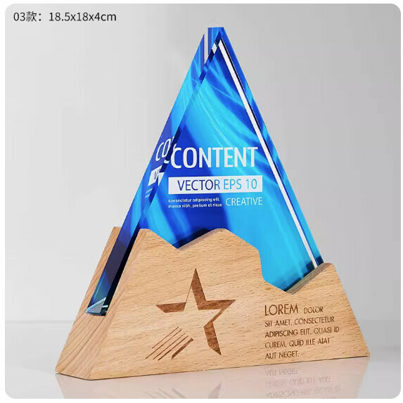 Hotly recommended color-printed crystal solid wood trophy customization (B_01 model, beech wood high-definition color printing (contact customer service after placing the order to confirm (words and drawings)
