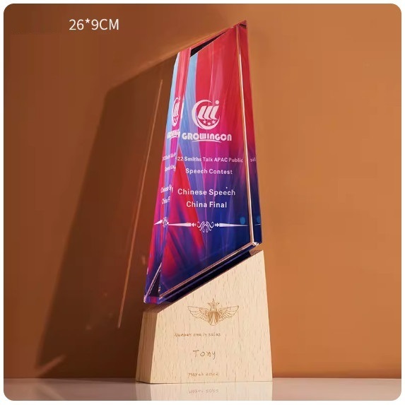 Hotly recommended color-printed crystal solid wood trophy customization (J_03 model, beech wood high-definition color printing (contact customer service after placing the order to confirm (words and drawings)