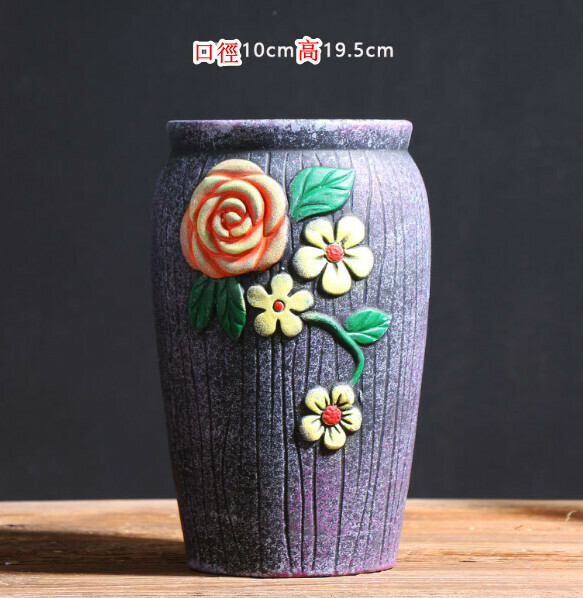 Hot style retro ceramic flowerpot [Pastoral old pile style 4]