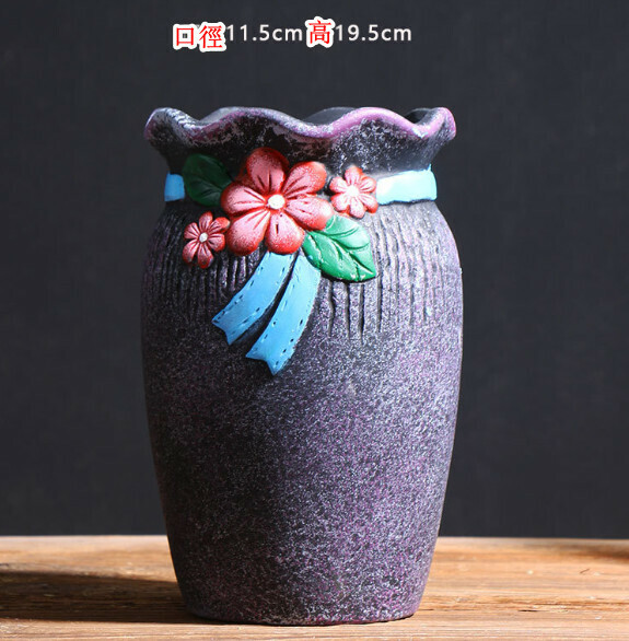 Hot style retro ceramic flowerpot [Pastoral old pile style 2]