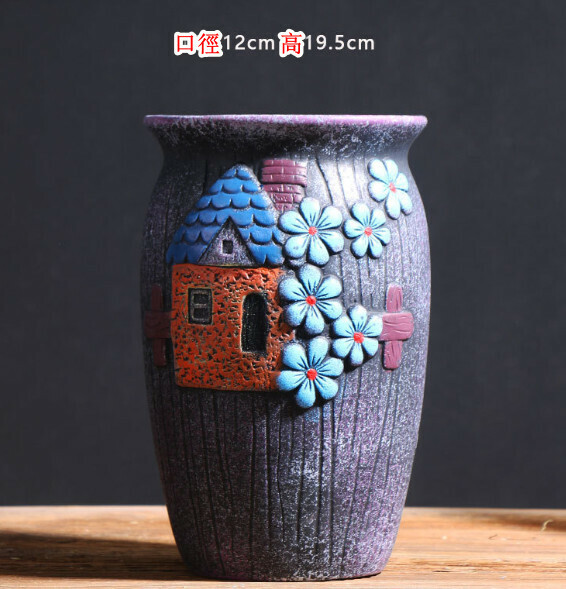 Hot style retro ceramic flowerpot [Pastoral old pile style 3]