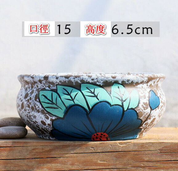 Popular hand-painted platter ceramic flowerpot [Plate 3] [Plants not included]