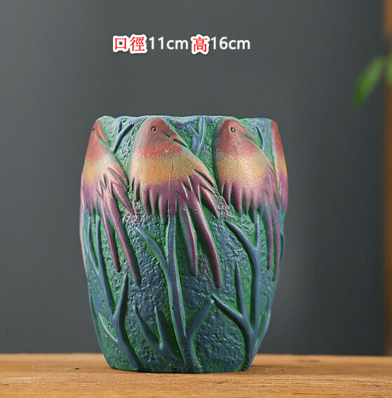 Popular creative retro ceramic flowerpot [Exaggerated old style four]