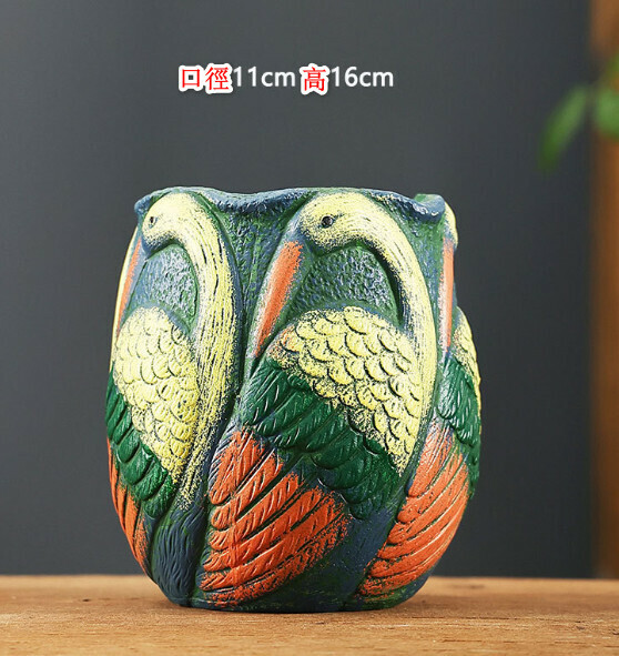 Popular creative retro ceramic flowerpot [Exaggerated old style three]