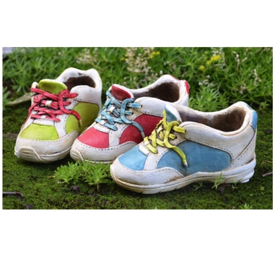 Hot style distressed large-toe shoe succulent flower pots (a set)