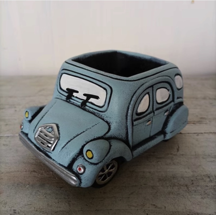 Popular car cute succulent flower pot (light blue)