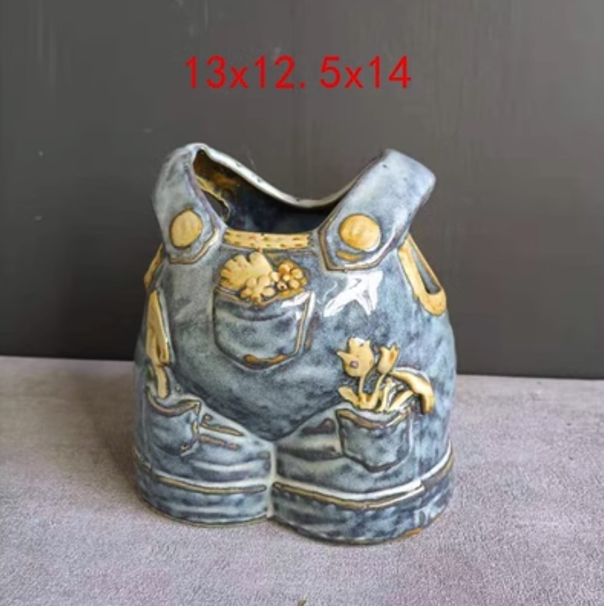 Popular creative jeans-shaped flowerpot (dark blue - color subject to picture)